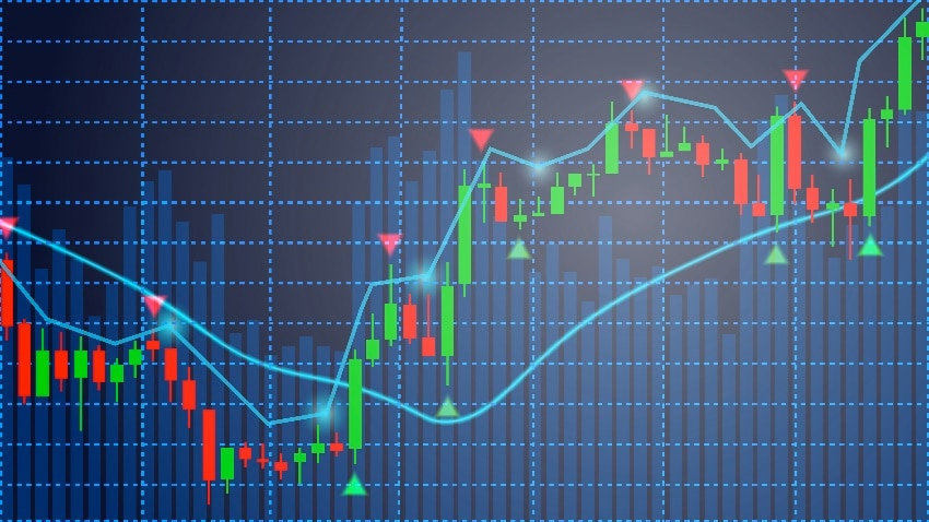 Stock chart showing upward trend