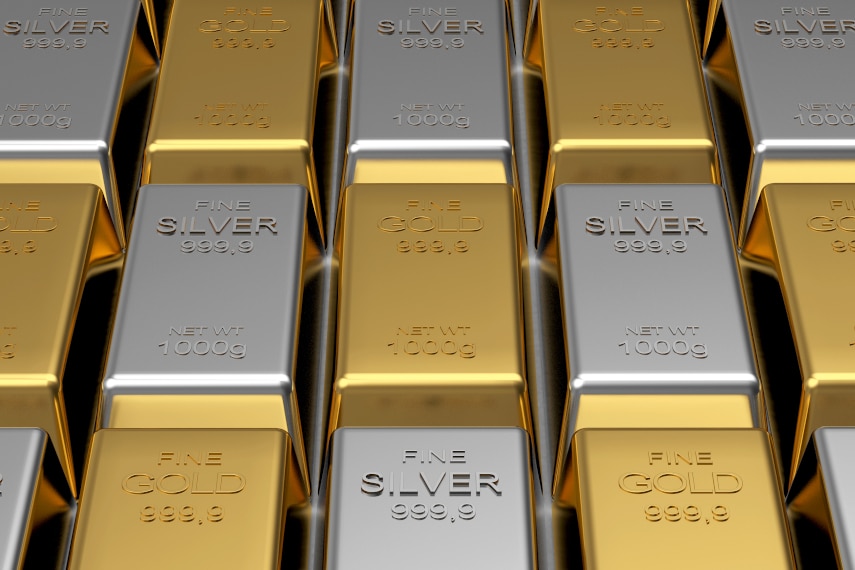 gold and silver bars