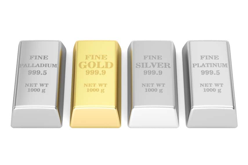 platinum palladium gold and silver