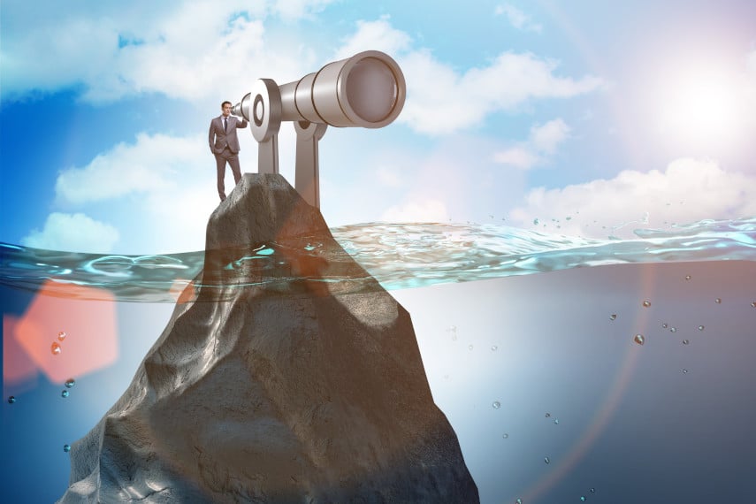 businessman looking for recession